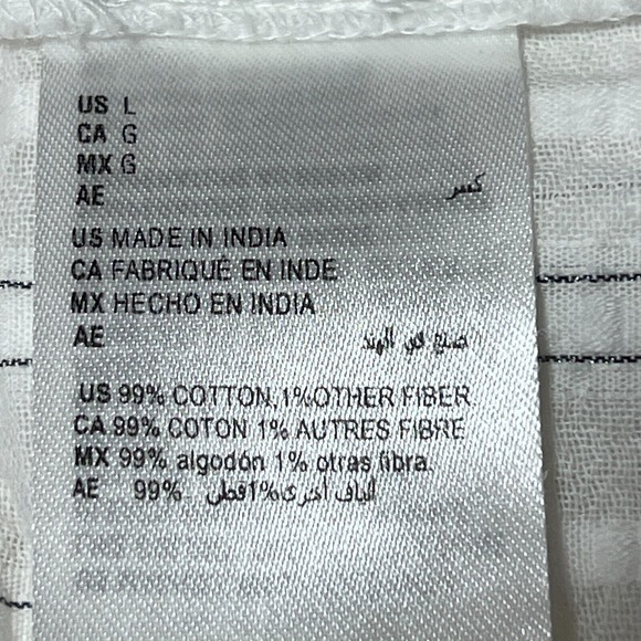 INC International Concepts Blouse Women's Peasant Top Cast Bohemian, White Sz L - Picture 11 of 11